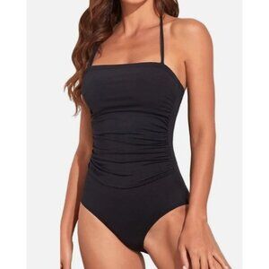 Holipick One Piece Swimsuit Size Medium Black New Halter Tummy Control Rushing